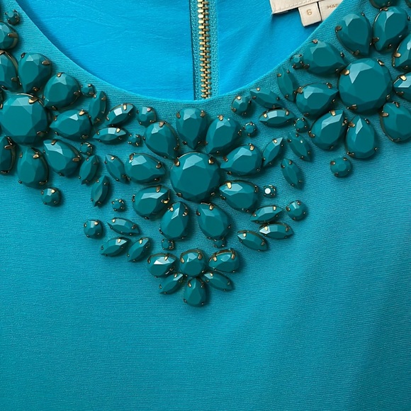 Kate spade turquoise dress with beaded neckline - Picture 2 of 5